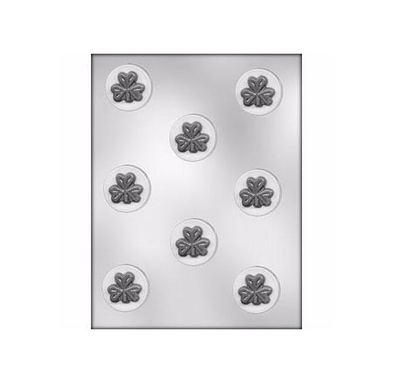 Round Shamrock Candy Mold: 1.5" | www.sprinklebeesweet.com