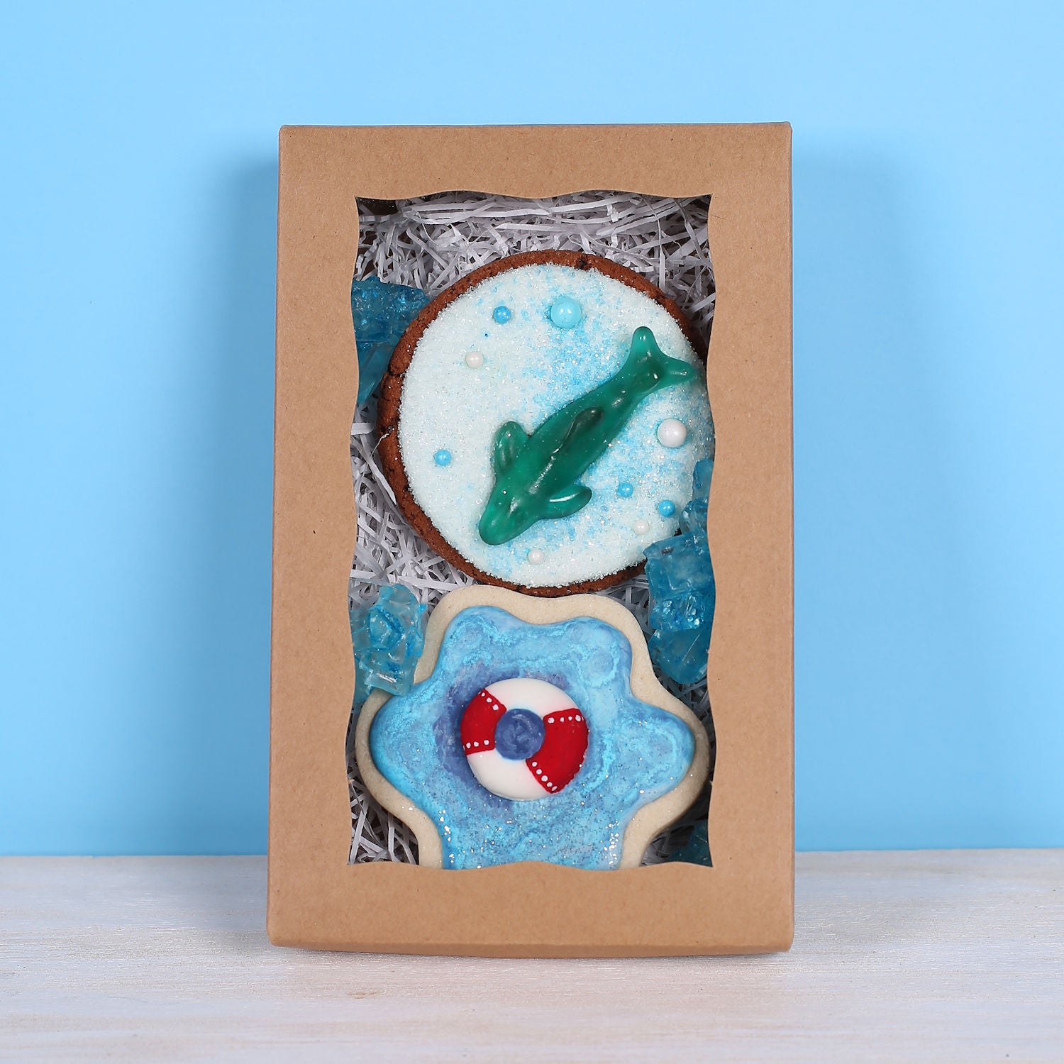 Two Piece Brown Cookie Box Set with Window: 7 x 4 3/8 x 1.25" | www.sprinklebeesweet.com