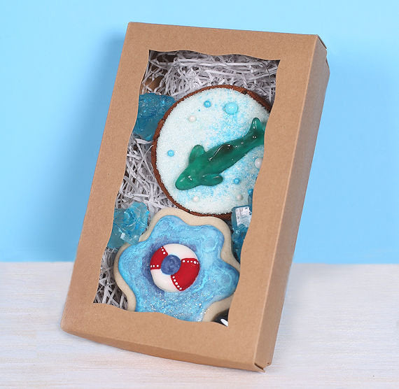 Two Piece Brown Cookie Box Set with Window: 7 x 4 3/8 x 1.25" | www.sprinklebeesweet.com