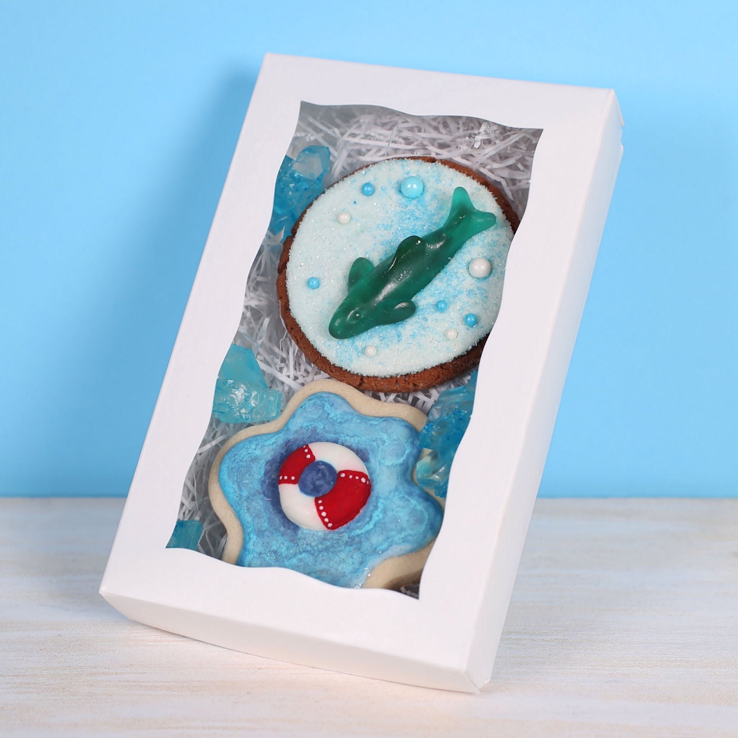 Two Piece White Cookie Box Set with Window: 7 x 4 3/8 x 1.25" | www.sprinklebeesweet.com