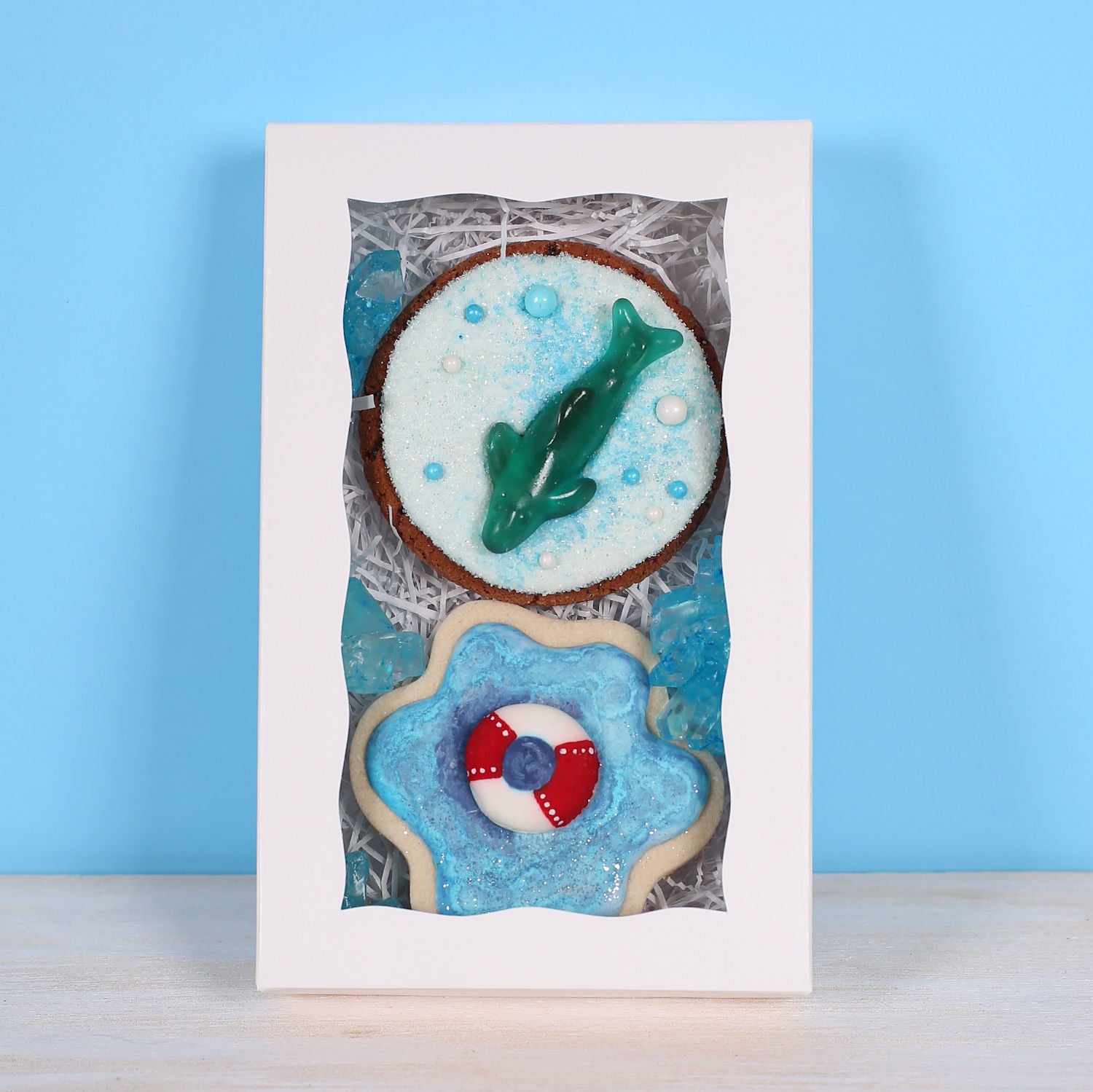 Two Piece White Cookie Box Set with Window: 7 x 4 3/8 x 1.25" | www.sprinklebeesweet.com