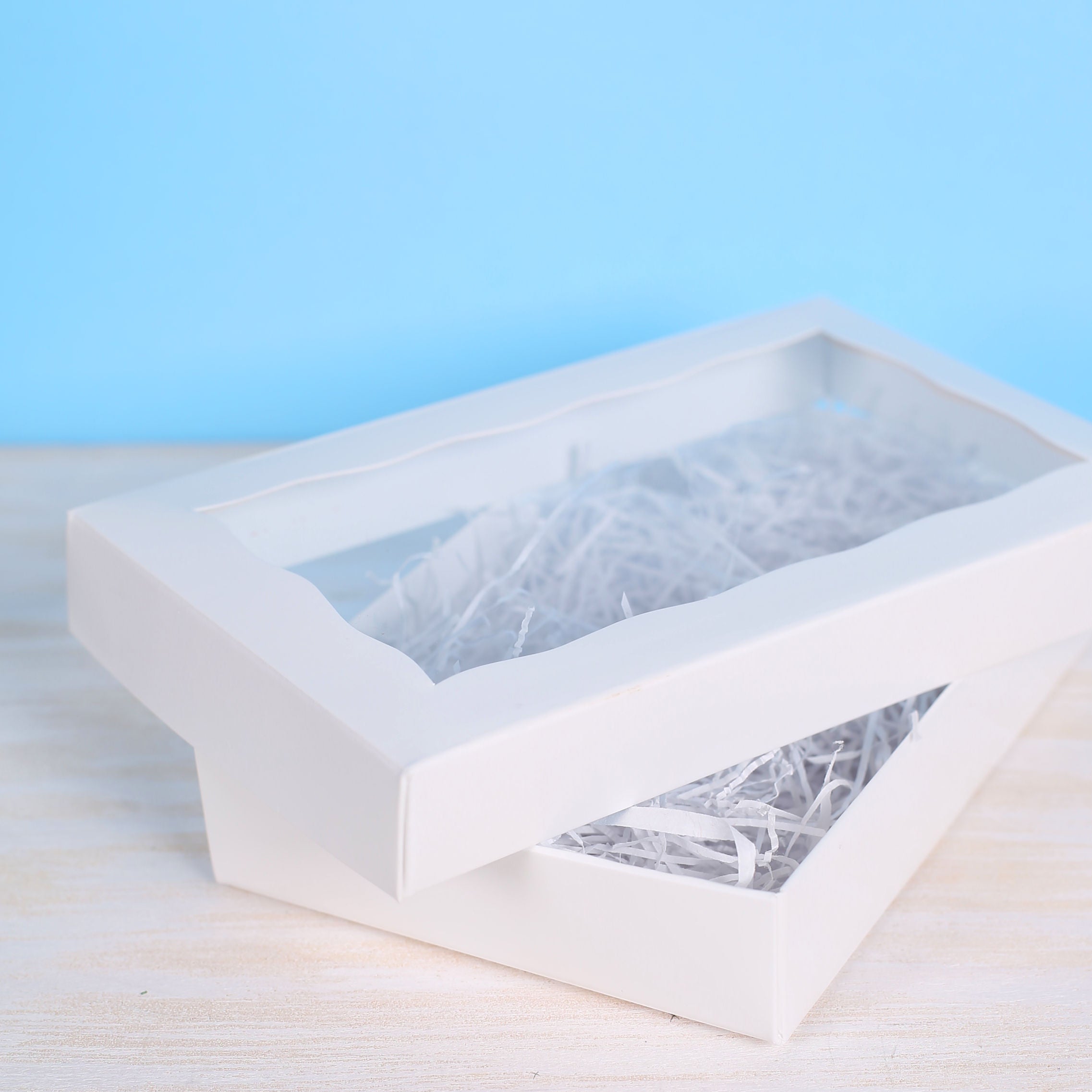 Two Piece White Cookie Box Set with Window: 7 x 4 3/8 x 1.25" | www.sprinklebeesweet.com
