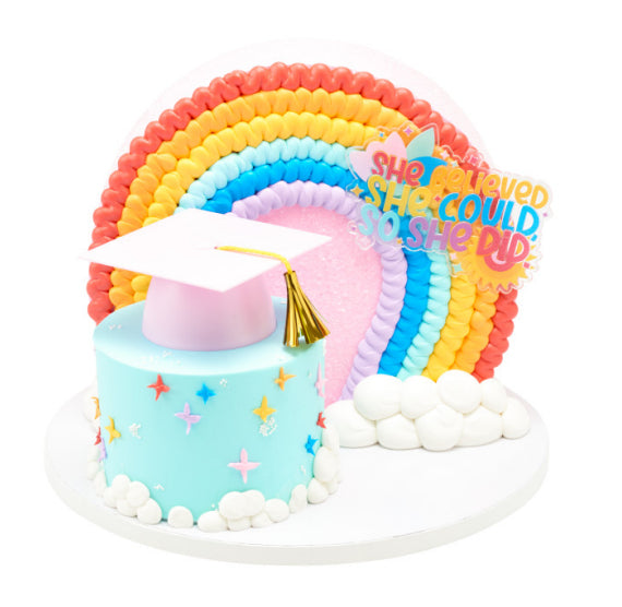 Graduation Cake Topper: She Believed She Could | www.sprinklebeesweet.com
