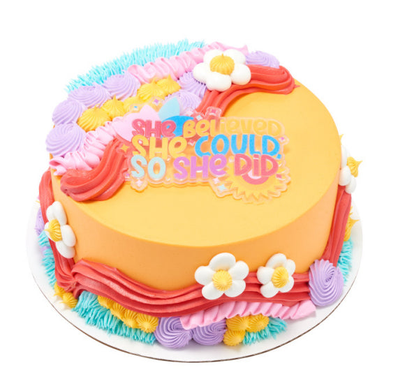 Graduation Cake Topper: She Believed She Could | www.sprinklebeesweet.com