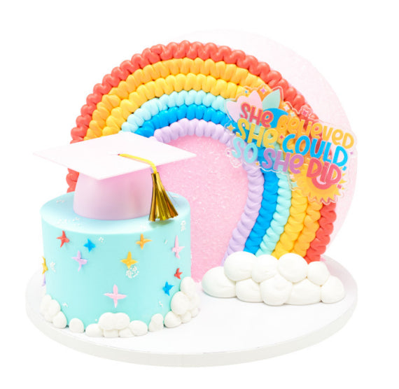 Graduation Cake Topper: She Believed She Could | www.sprinklebeesweet.com