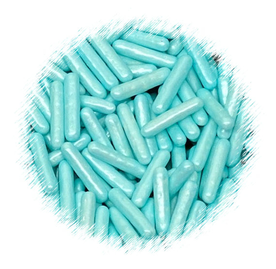 Edible Rod Sprinkles: Shimmer Light Blue | www.sprinklebeesweet.com