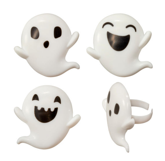 Silly Ghost Cupcake Topper Rings | www.sprinklebeesweet.com