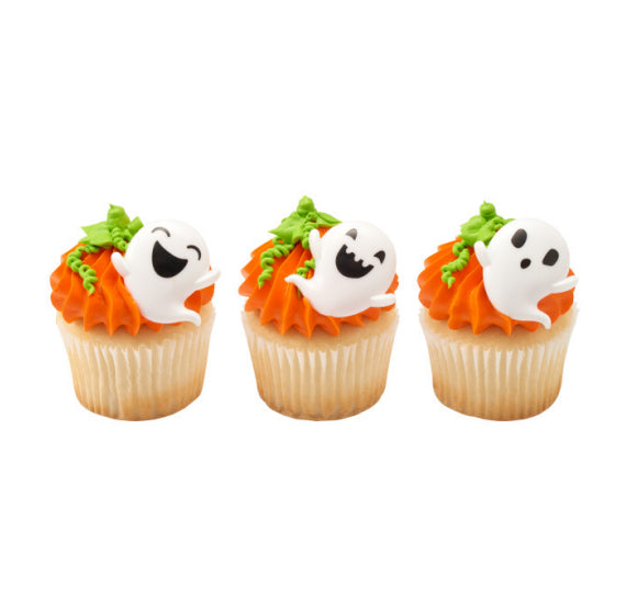 Silly Ghost Cupcake Topper Rings | www.sprinklebeesweet.com