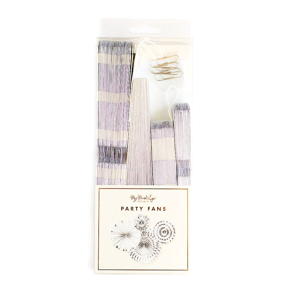 Silver Party Fans | www.sprinklebeesweet.com