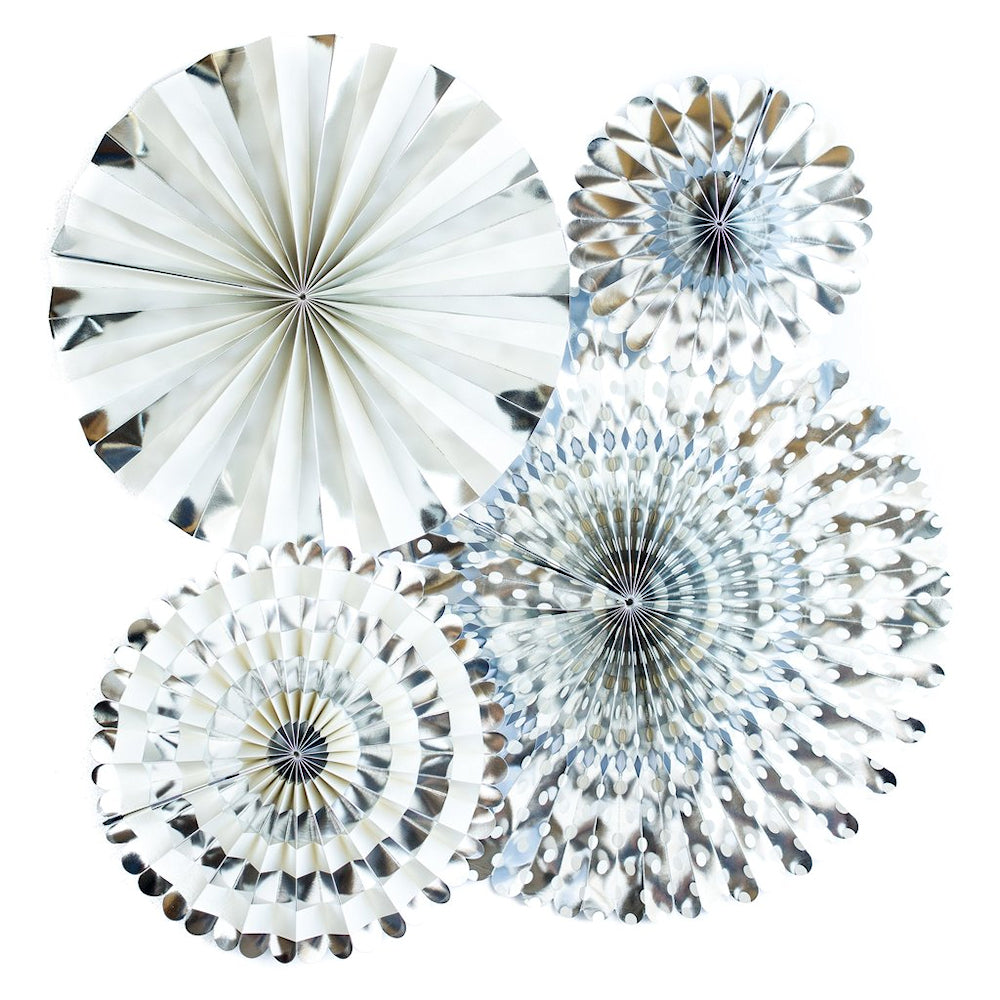 Silver Party Fans | www.sprinklebeesweet.com