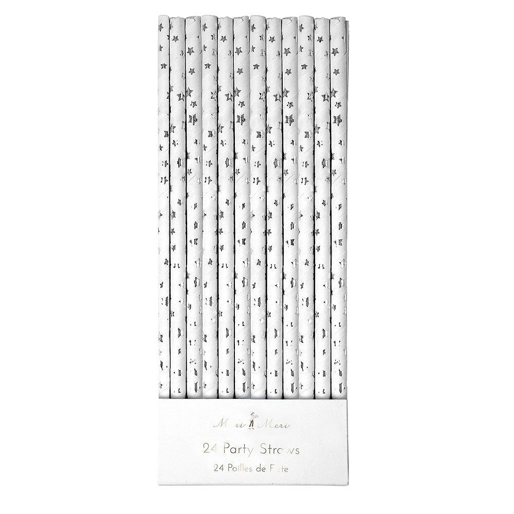 Foil Silver Paper Straws: Star | www.sprinklebeesweet.com