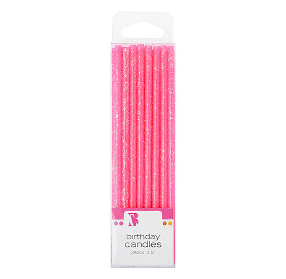 Thin Glitter Candles: Pink | www.sprinklebeesweet.com