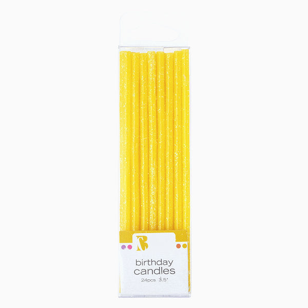 Thin Glitter Candles: Yellow | www.sprinklebeesweet.com