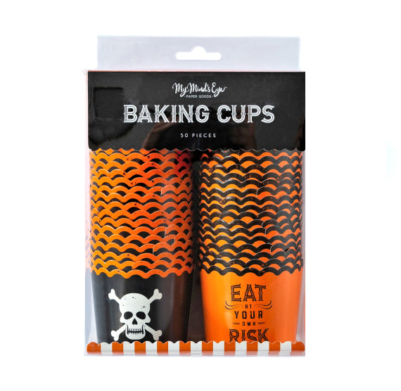 Halloween Baking Cups: Skull and Crossbones | www.sprinklebeesweet.com