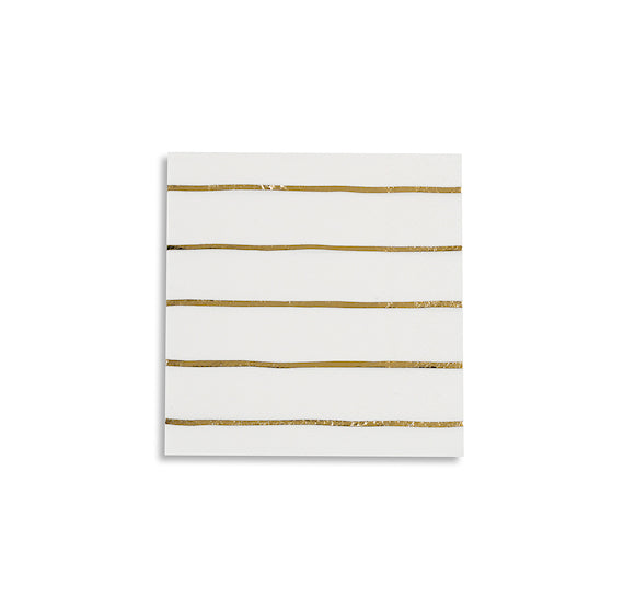 Striped Gold Cocktail Napkins | www.sprinklebeesweet.com