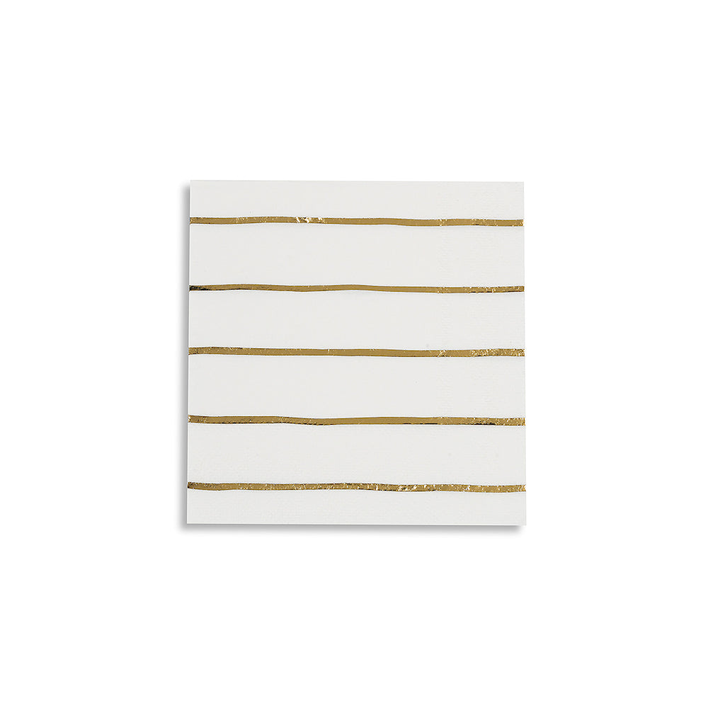 Striped Gold Cocktail Napkins | www.sprinklebeesweet.com