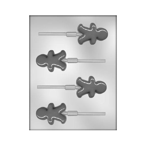 Gingerbread Man Chocolate Lollipop Mold: 2.5" | www.sprinklebeesweet.com