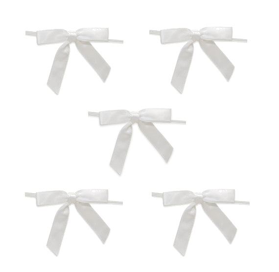 White Bows with Ties: 2" | www.sprinklebeesweet.com