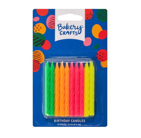 Neon Birthday Candles: Spiral | www.sprinklebeesweet.com