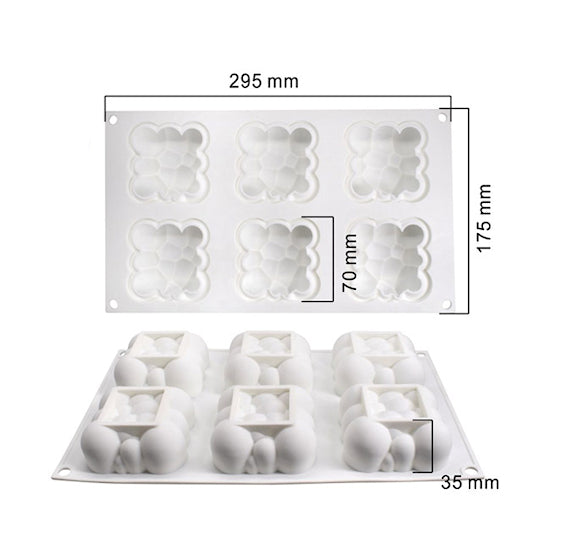 Square Cake Gem Mold: Bubble | www.sprinklebeesweet.com