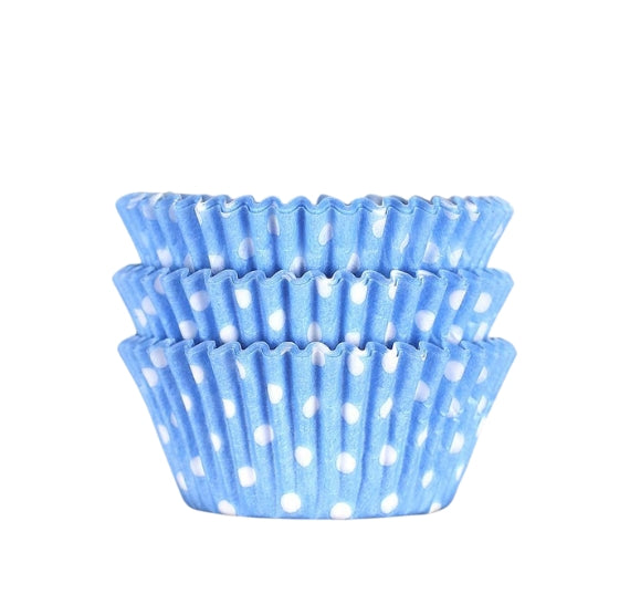 Bulk Light Blue Cupcake Liners: Polka Dot | www.sprinklebeesweet.com