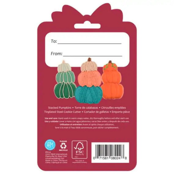 Carded Stacked Pumpkins Cookie Cutter | www.sprinklebeesweet.com