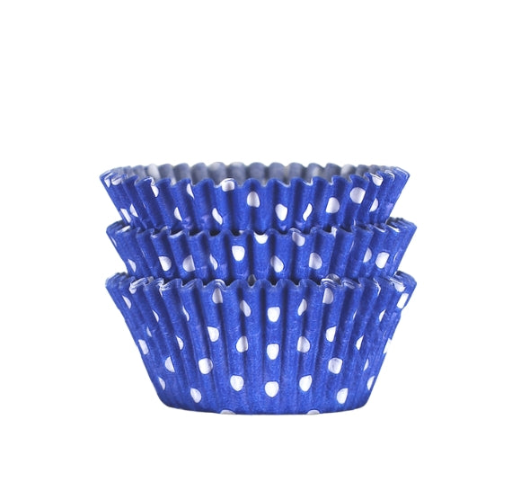 Bulk Royal Blue Cupcake Liners: Polka Dot | www.sprinklebeesweet.com
