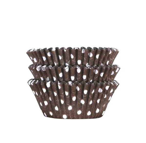 Bulk Brown Cupcake Liners: Polka Dot | www.sprinklebeesweet.com