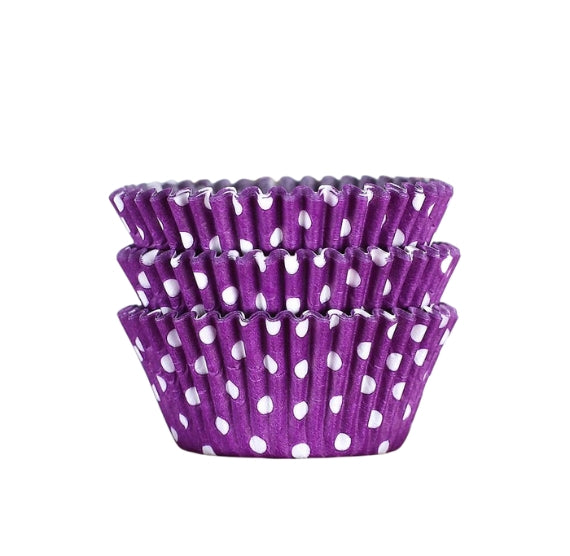 Bulk Purple Cupcake Liners: Polka Dot | www.sprinklebeesweet.com