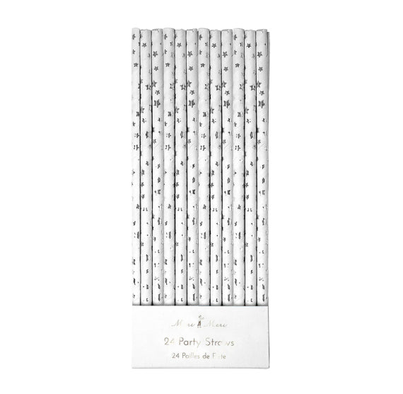 Foil Silver Paper Straws: Star | www.sprinklebeesweet.com