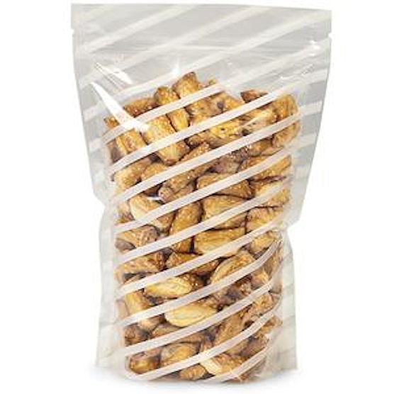 White Striped Stand Up Bags | www.sprinklebeesweet.com