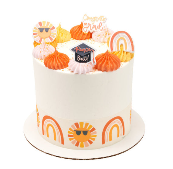 Sunshine Graduation Cupcake Topper Rings | www.sprinklebeesweet.com