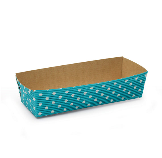 Paper Loaf Pans: Teal Polka Dot | www.sprinklebeesweet.com