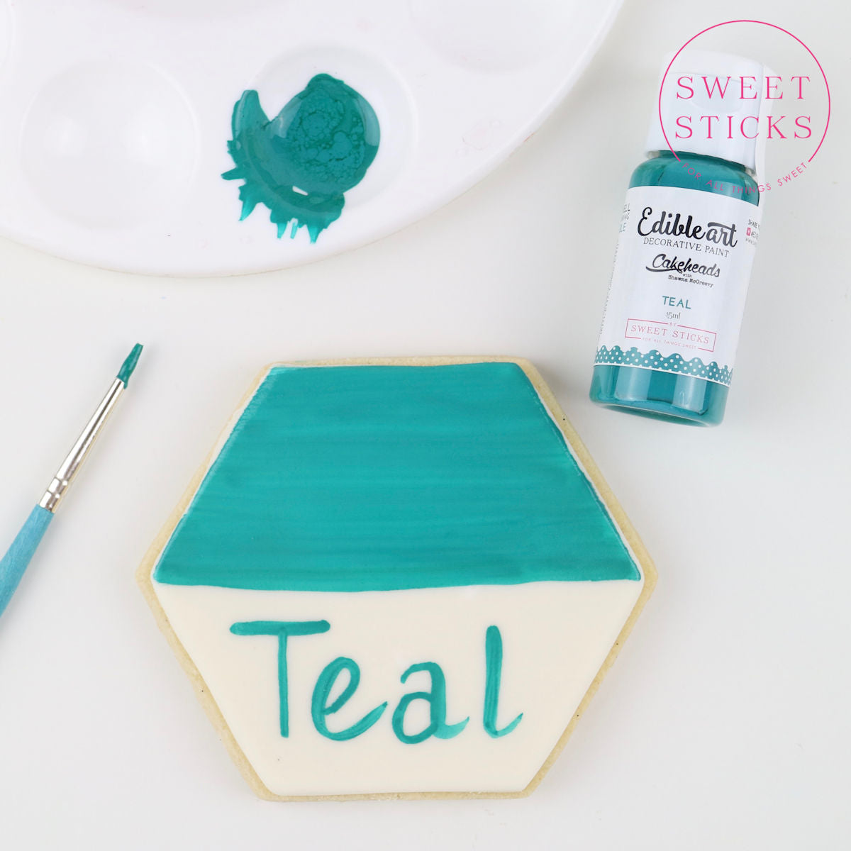 Teal Edible Art Paint | www.sprinklebeesweet.com
