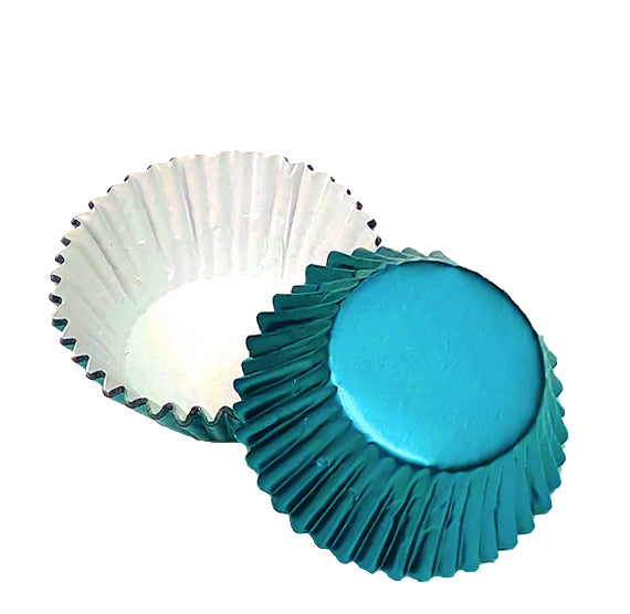 Bulk Cupcake Liners: Teal Foil | www.sprinklebeesweet.com
