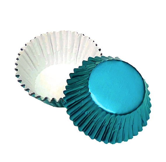 Bulk Cupcake Liners: Teal Foil | www.sprinklebeesweet.com