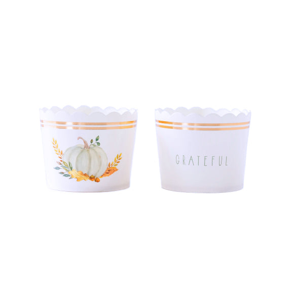 Fall Baking Cups: Grateful Pumpkin | www.sprinklebeesweet.com