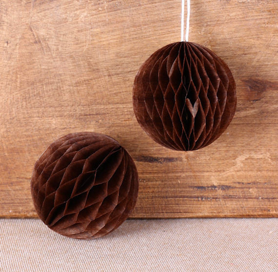 Brown Honeycomb Tissue Balls: 2" | www.sprinklebeesweet.com