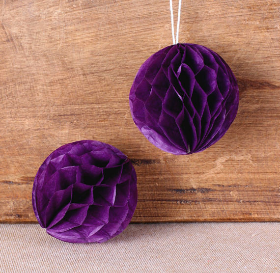 Dark Purple Honeycomb Tissue Balls: 2" | www.sprinklebeesweet.com