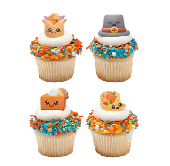 Cuties Thanksgiving Cupcake Topper Rings | www.sprinklebeesweet.com