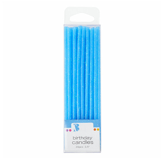 Thin Glitter Candles: Blue | www.sprinklebeesweet.com