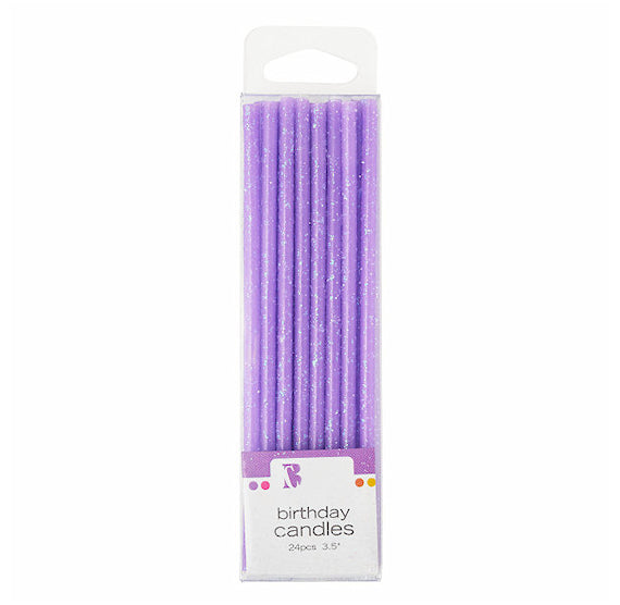 Thin Glitter Candles: Purple | www.sprinklebeesweet.com