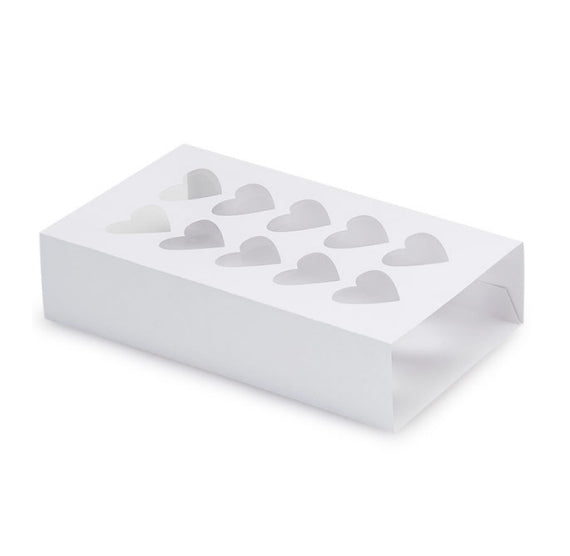 White Treat Box Set with Heart Windows | www.sprinklebeesweet.com