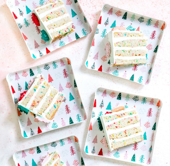 Whimsical Trees Christmas Plates | www.sprinklebeesweet.com