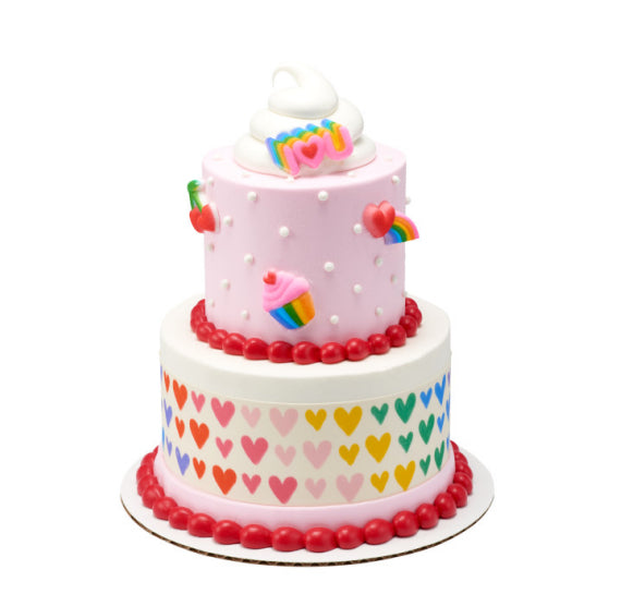Hearts + Rainbow Sugar Toppers | www.sprinklebeesweet.com