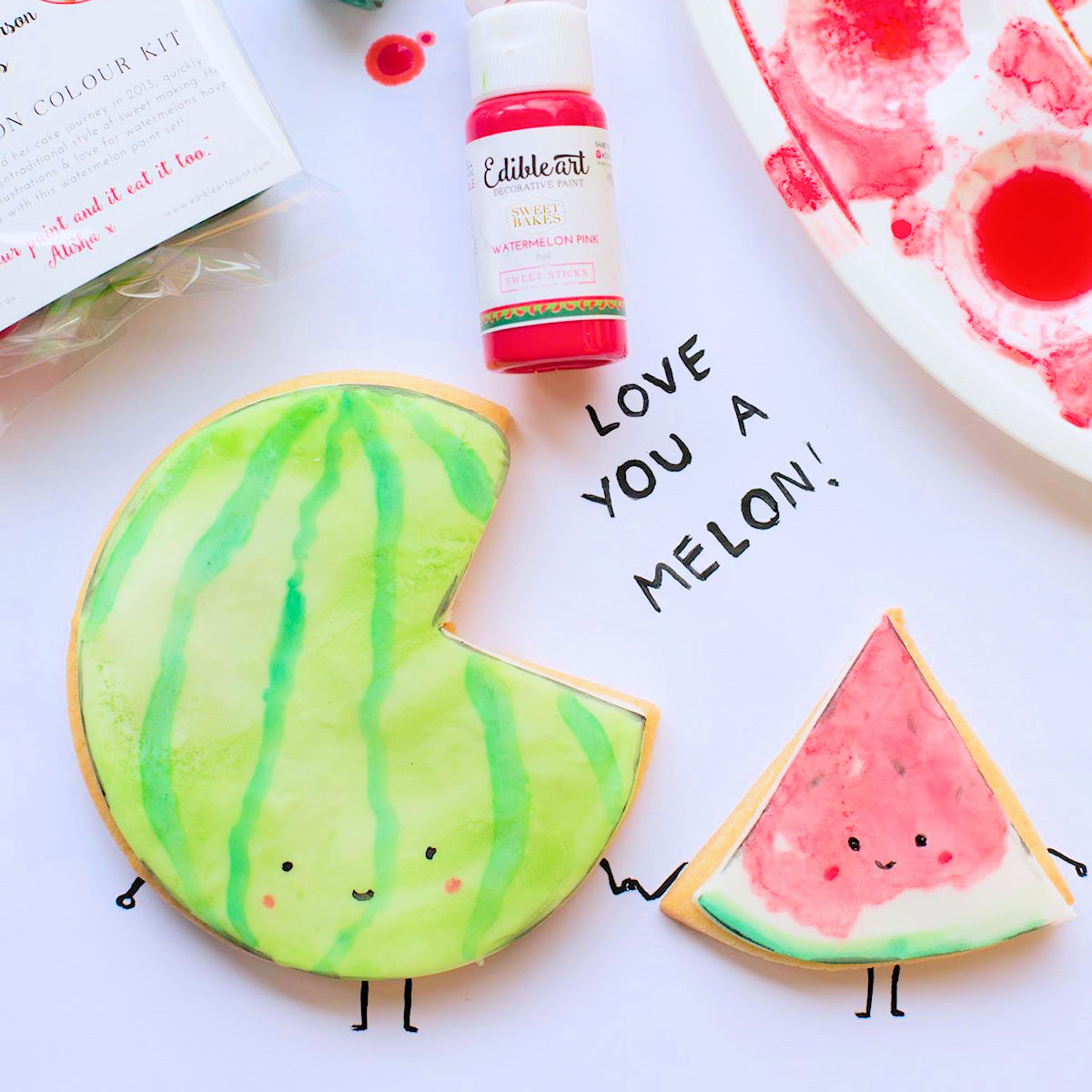 Dark Melon Green Edible Art Paint | www.sprinklebeesweet.com