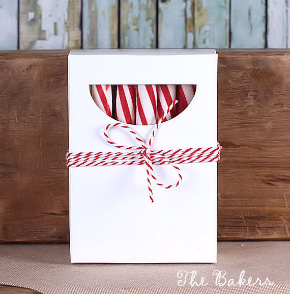 Rectangle Candy Boxes with Windows: White | www.sprinklebeesweet.com