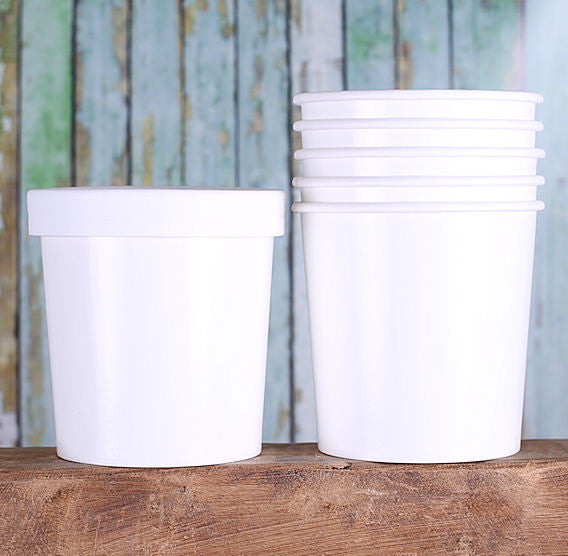 White Ice Cream Cartons: 16 oz | www.sprinklebeesweet.com