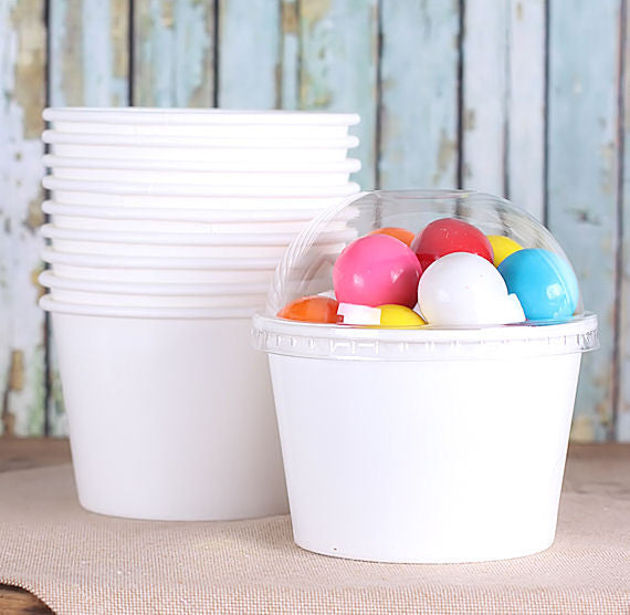 Medium White Ice Cream Cups: 6oz | www.sprinklebeesweet.com