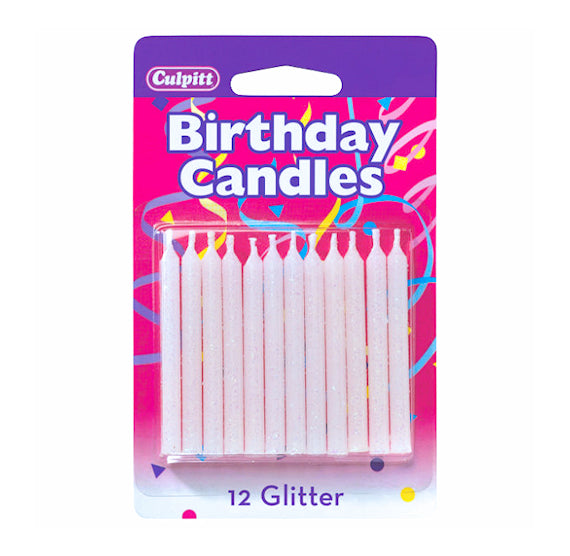 Small White Candles: Glitter | www.sprinklebeesweet.com